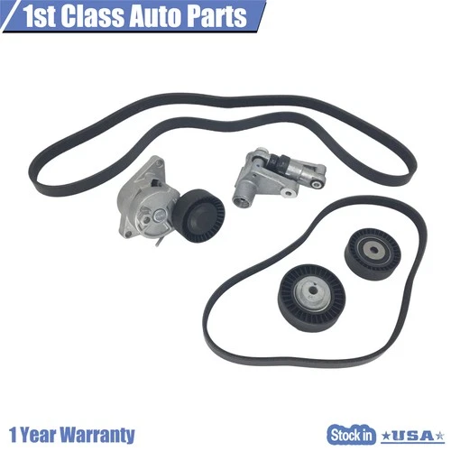 Serpentine Belt Tensioner Idler Pulley Kit For BMW Z4 330Ci E36 E39 E46 E53 L6