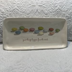 Magenta Easter Platter 14x7” Eggs “Good Things Happen From The Inside”