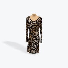 INC International Concepts Petite Leopard Print Ruched Long Sleeve Sheath Dress