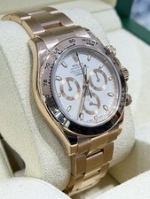Rolex Daytona Cosmograph 40mm 18K Rose Gold Oyster Ivory White Dial Watch 116505