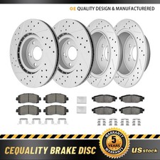 277mm Front Rear Drilled Rotors Ceramic Brake Pads for 2017-2023 Subaru Impreza