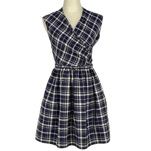 Christian Dior Cache coeur Vestito Senza Maniche Modello a Quadri Minigonna Svasata...