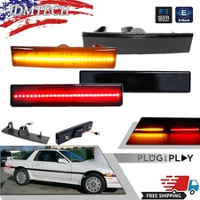 For 1986-1992 Toyota Supra Mk.3 LED Front + Rear Bumper Side Marker Lights Smoke