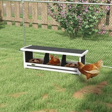 Wood Nesting Boxes for Up to 3 Chickens, with Asphalt Roof, Gray
