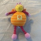 MOULIN ROTY Doudou peluche abeille Louna jaune rose orange TTBE 28cm