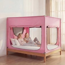 Portable Bed Tent, Blackout Privacy Canopy 56.7"W x 78.7"L (Pack of 1) Pink