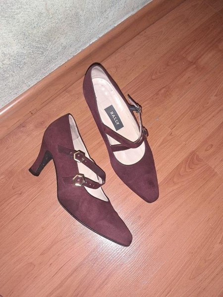 Women Bally Heels Burgundy Leather 37 #5KNU