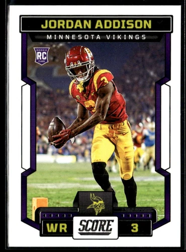 2023 Panini Score #346 Jordan Addison Minnesota Vikings RC