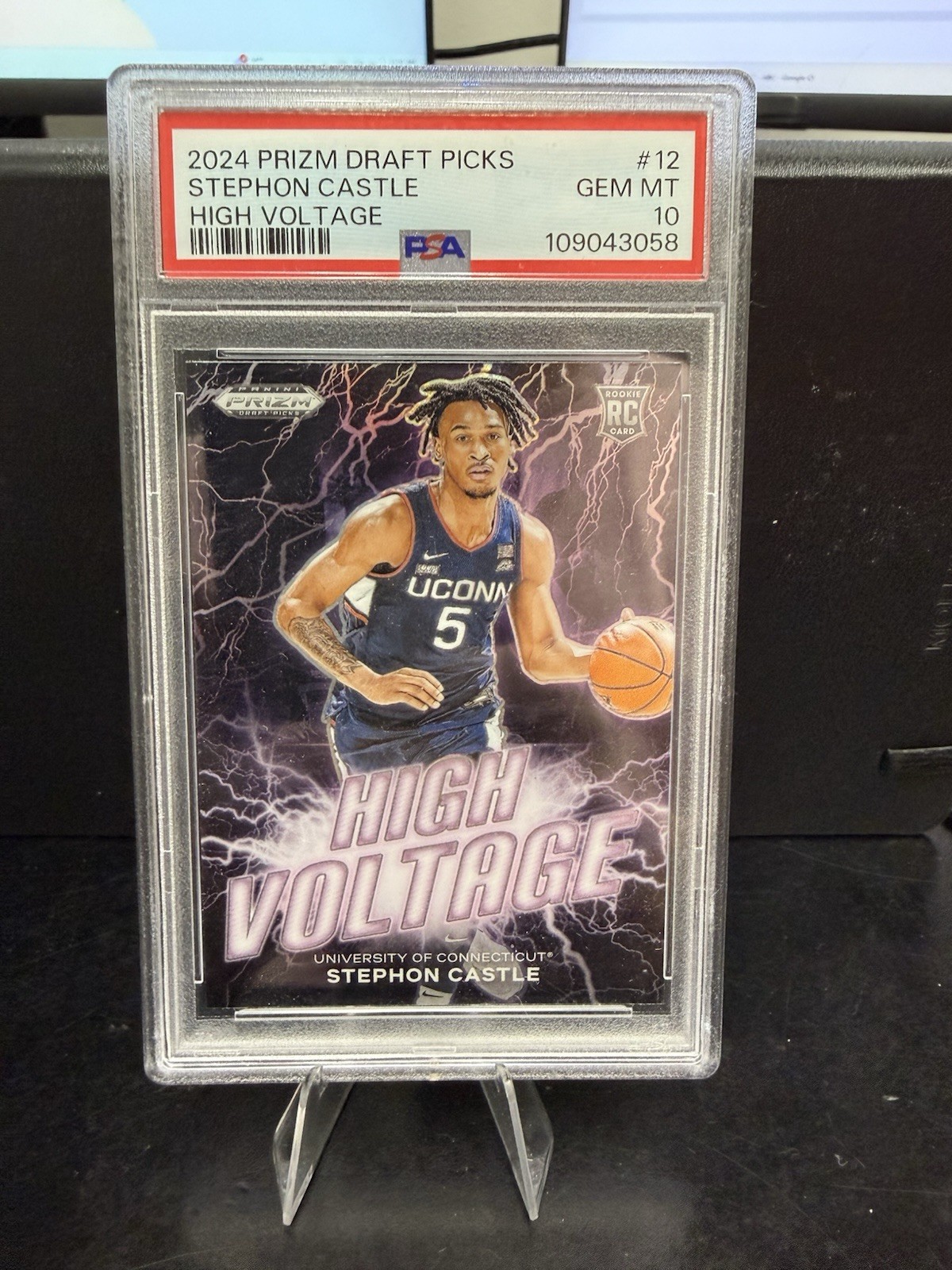 2024 Prizm Draft Stephon Castle UCONN  High Voltage SSP PSA 10