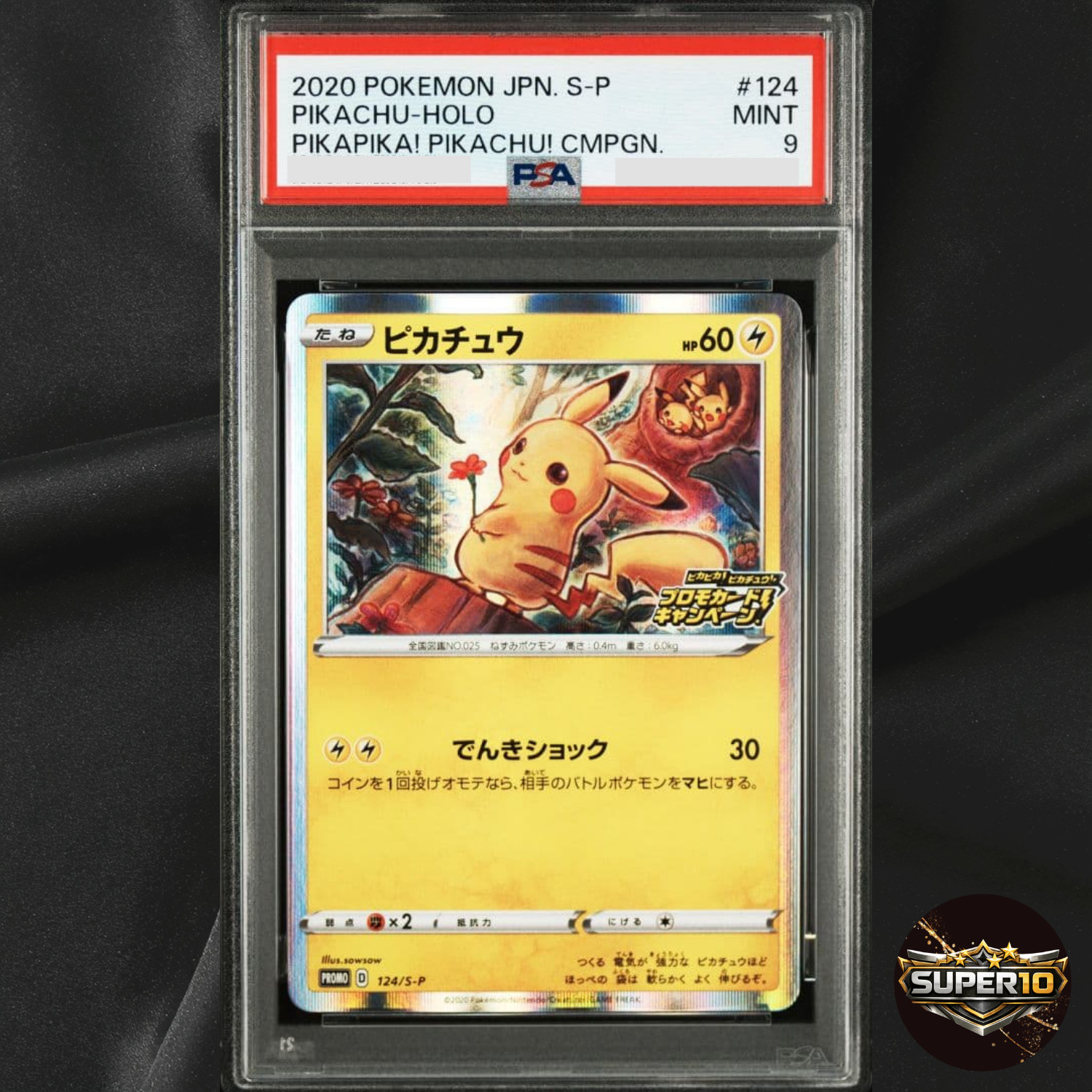 PSA 9 Pikachu Holo #124 S-P Pika Pika Pikachu Campaign 2020 Japanese Promo Card