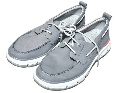 COLE HAAN Zero Grand 360 Mens Boat Deck Shoes Gray Leather Comfort-(9.M) New!