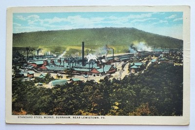 Burnham PA Pennsylvania Standard Steel Works Aerial Vintage Postcard N1