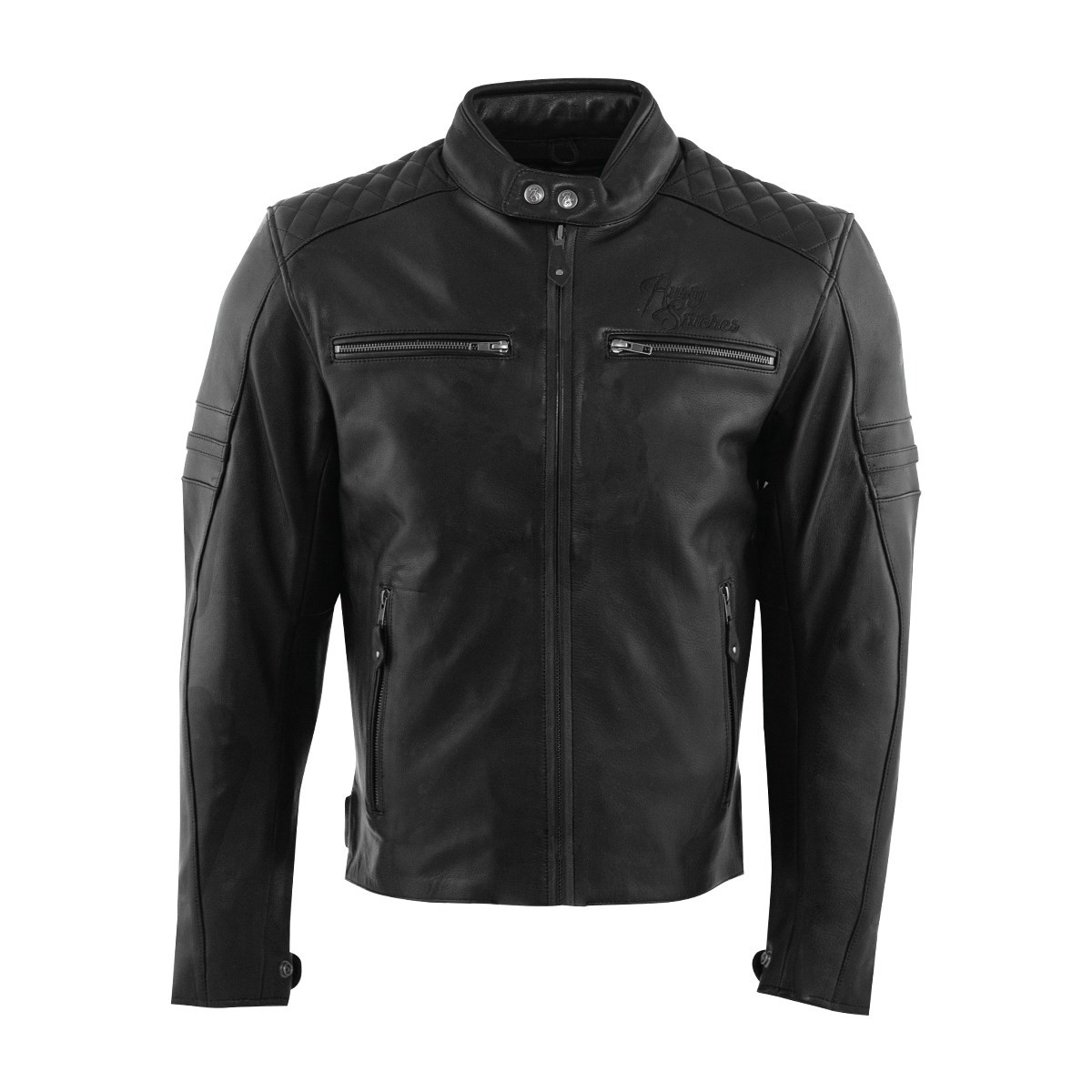 Rusty Stitches Jari V2 Black Motorrad Lederjacke Gr. L - Schwarz Motorrad