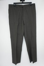 Zanella Pants Gray Devon Wool Slacks Flat Front Made Italy Tailored Men's 36x31