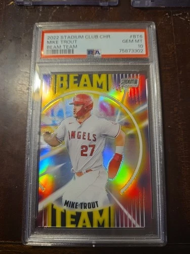 Mike Trout PSA 10 Beam Team Chrome SP Angels 2022 Topps Stadium Club Chrome
