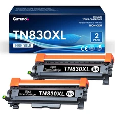GATAPO®2PK TN830XL TN830 Toner Cartridge for Brother HL-L2405W MFC-L2760DW 