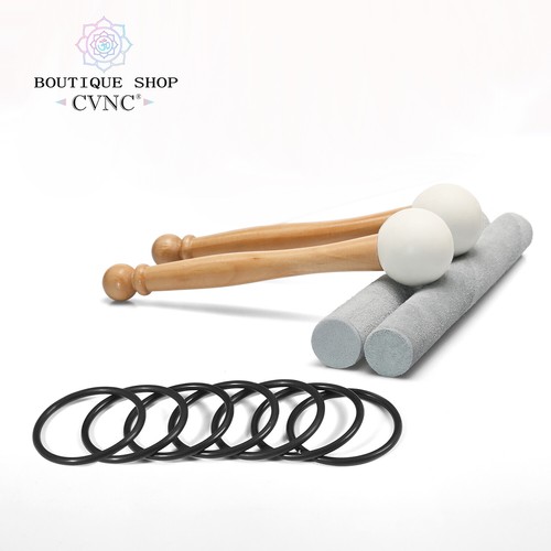 CVNC 432Hz 8-14" White Set 7pcs Quartz Crystal Singing Bowl Chakra Set with Case - Picture 7 of 7