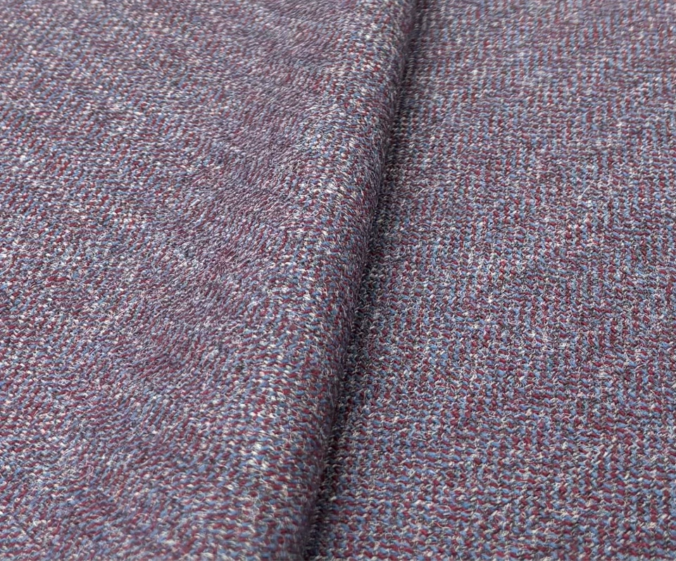 Maroon Blue Wool Fabric Tweed Fabric Fleck Design Upholstery Cushion Curtain - Image 4 of 4