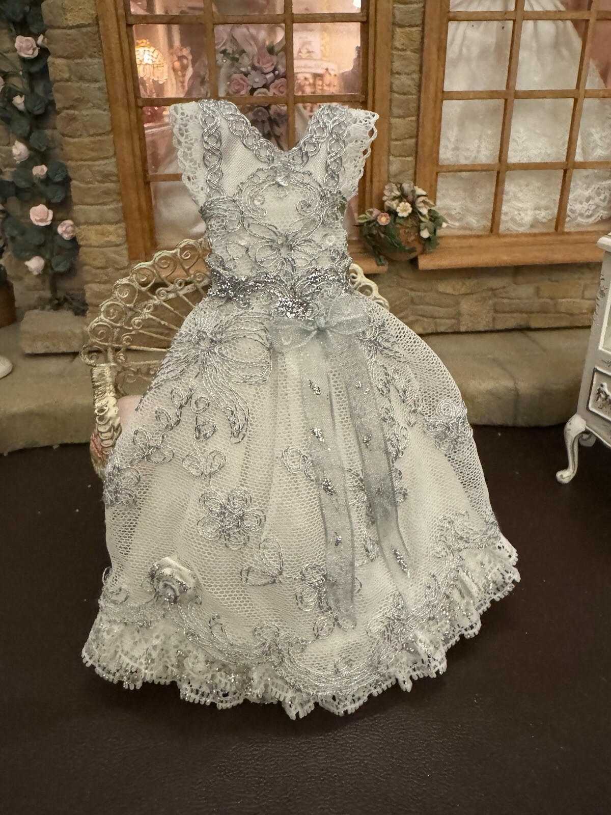 Dolls house miniatures artisan wedding dress eBay