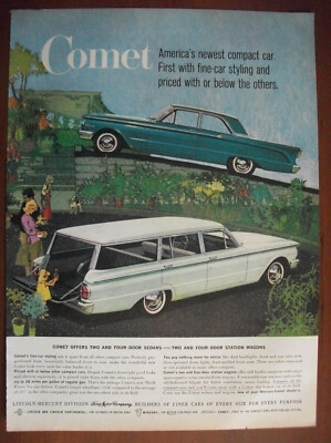 1960 VTG Original Magazine Ad FORD Comet Car Offers 2 & 4 Door Sedans