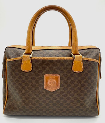 Celine Macadam Triomphe Mini Boston bag Hand bag Leather Authentic E21