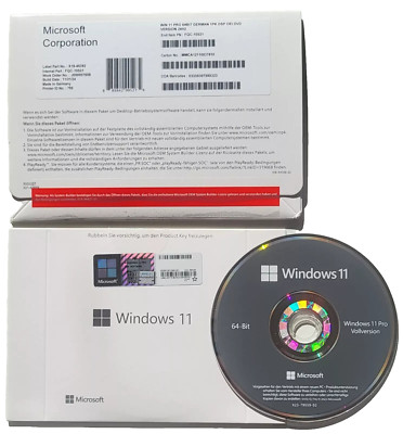 Microsoft Windows 11 Pro 64Bit Deutsch OEM COA DSP LCP + DVD PROFESIONAL KEY