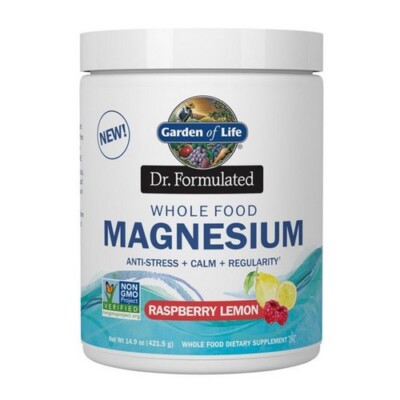 Dr. Formulated Magnesium Powder Raspberry Lemon, 14.9 Oz By Garden of Life