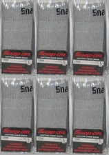 6 PAIRS = SNAP-ON Crew Socks, GRAY ~ LARGE ~ FREE SHIPPING ~ MADE IN USA *NEW*