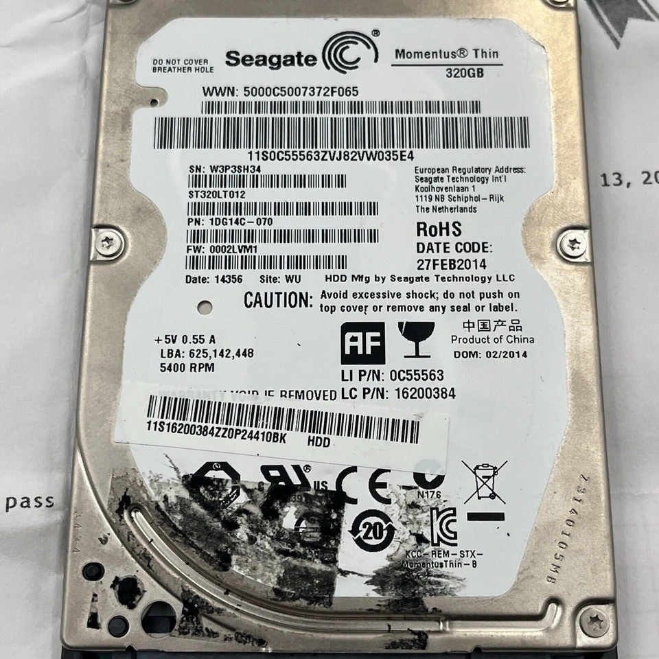 Seagate 320GB Sata Laptop HDD 2.5" - Momentus Thin - Image 2 of 4