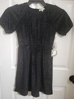 C&V Chelsea & Violet Girls Puff Sleeve Velvet Lurex Mini Dress, Black Size L  — photo 6
