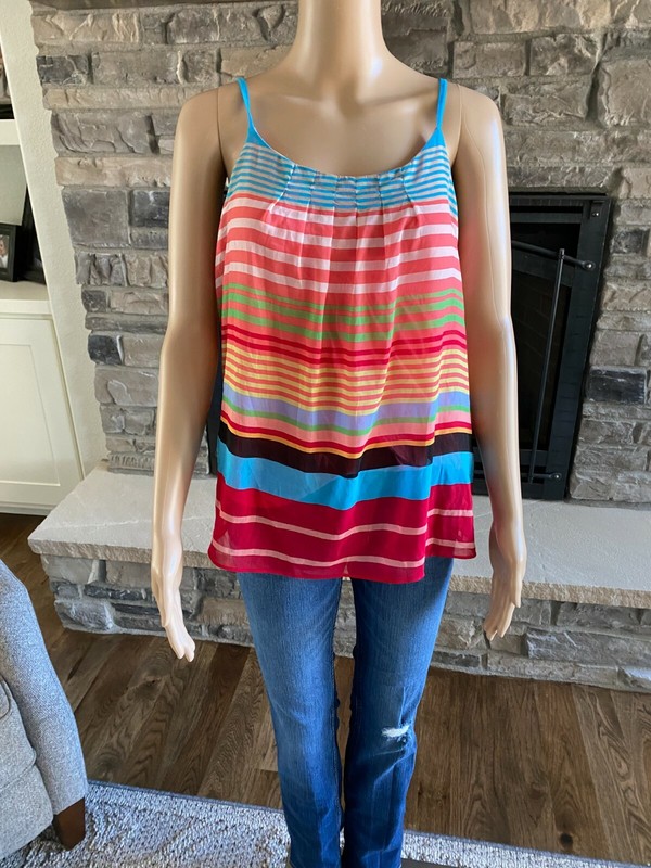 NY&C Women Multicolored Sleeveless Lined Blouse Size Small  - 022