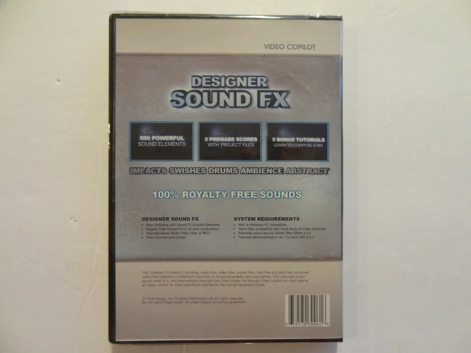 Designer Sound FX - Movie Trailer Sound FX & Elements - Video Copilot - DVD  NEW - Image 2 of 2