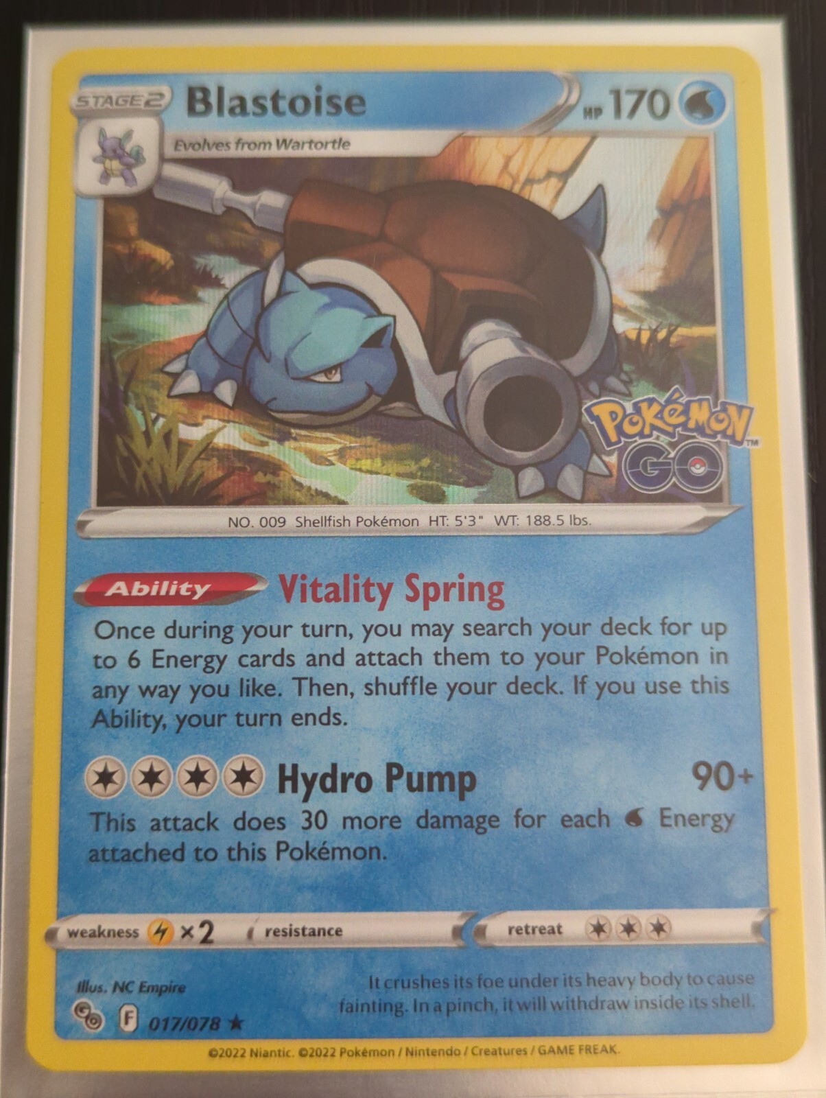 Pokémon TCG Blastoise Pokemon GO 017/078 Reverse Holo Holo Rare eBay