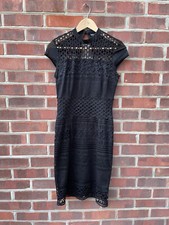 Lipsy By Michelle Keegan Evening Dress UK Size 10 Midi Bodycon Short Sleeves