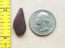 GENUINE BEACH SEA GLASS SURF TUMBLED RUBY RED OCEAN FROSTED NATURAL PENDANT V01