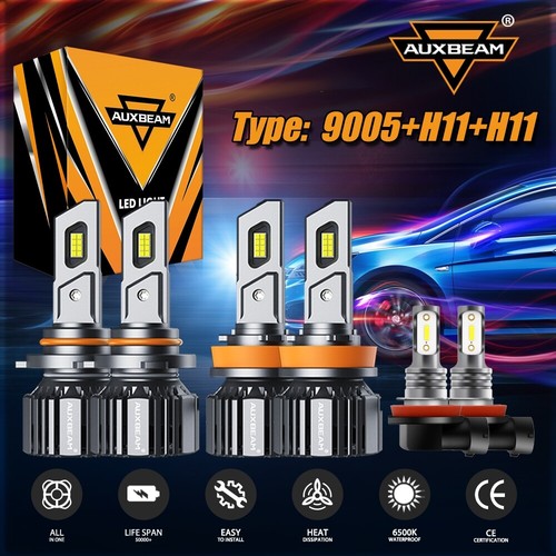 CHUSYYRAY 9005+H11+H11 LED Headlight Kit For Toyota Camry 2007-2014 – High/Low Beam + Fog Lights (6 Bulbs)