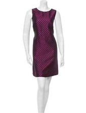 RED Valentino Diamond Pattern Purple Satin Sleeveless Shift Dress Size 10