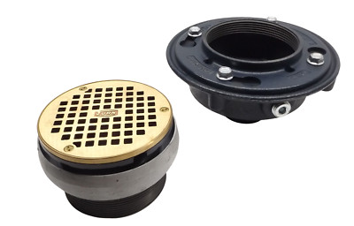 Zurn 55837 050 Body 315540 001 Collar Floor Drain 2-1/2  Outlet 5  Bronze Grate