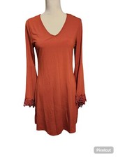 Haani Burnt Orange Dress Size Peitite Medium