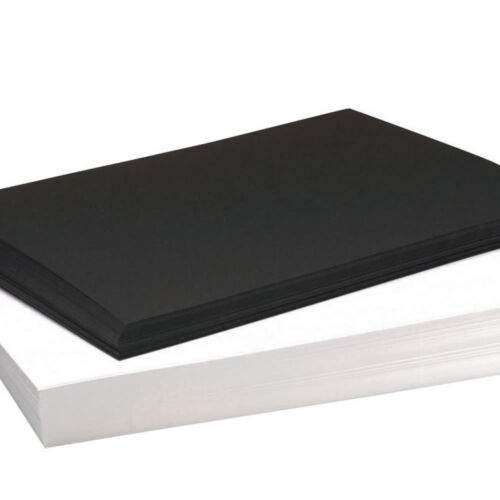 A2 Black and White Thick Card 100 Sheets Recycled Study Craft Art Project 100 - Picture 2 of 6