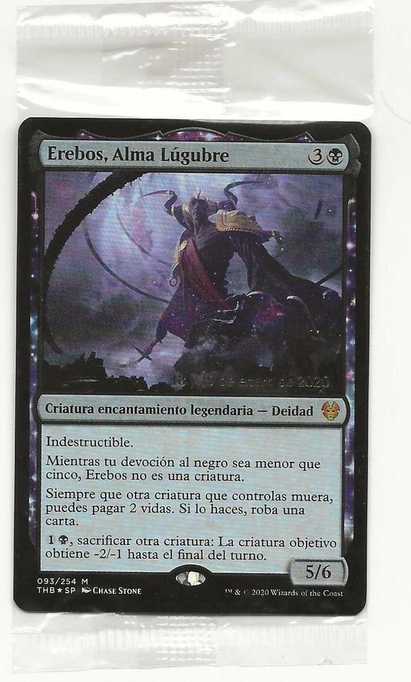 EREBOS, ALMA LUGUBRE FOIL PRERELEASE NM Español Theros Beyond Death SEALED - Imagen 1 de 1