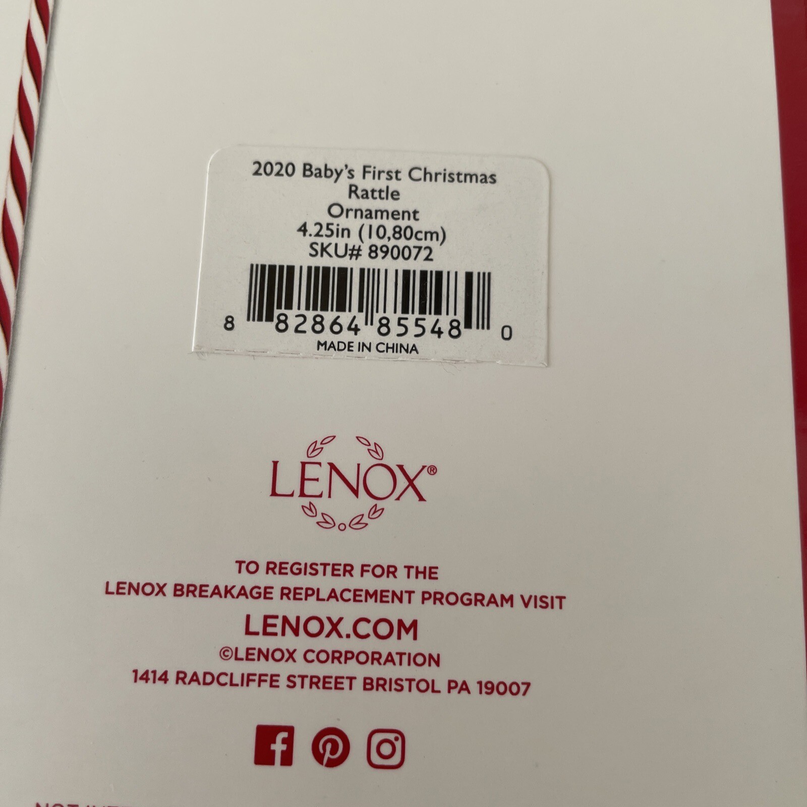 Lenox 2020 Baby’s First Christmas Rattle Ornament eBay