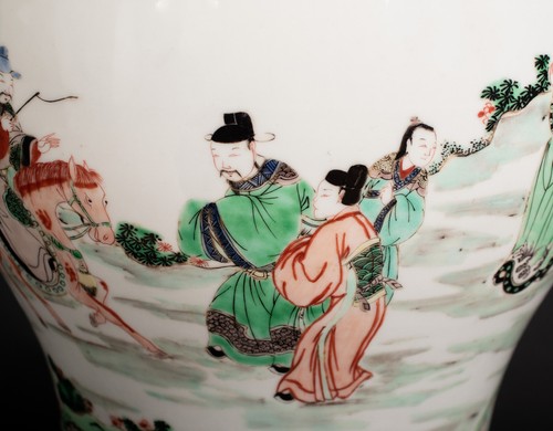 Eine Antike Famille Verte Baluster Deckel - Vase /- Gefäß. China. 19. Jh. Qing - Bild 3 von 13