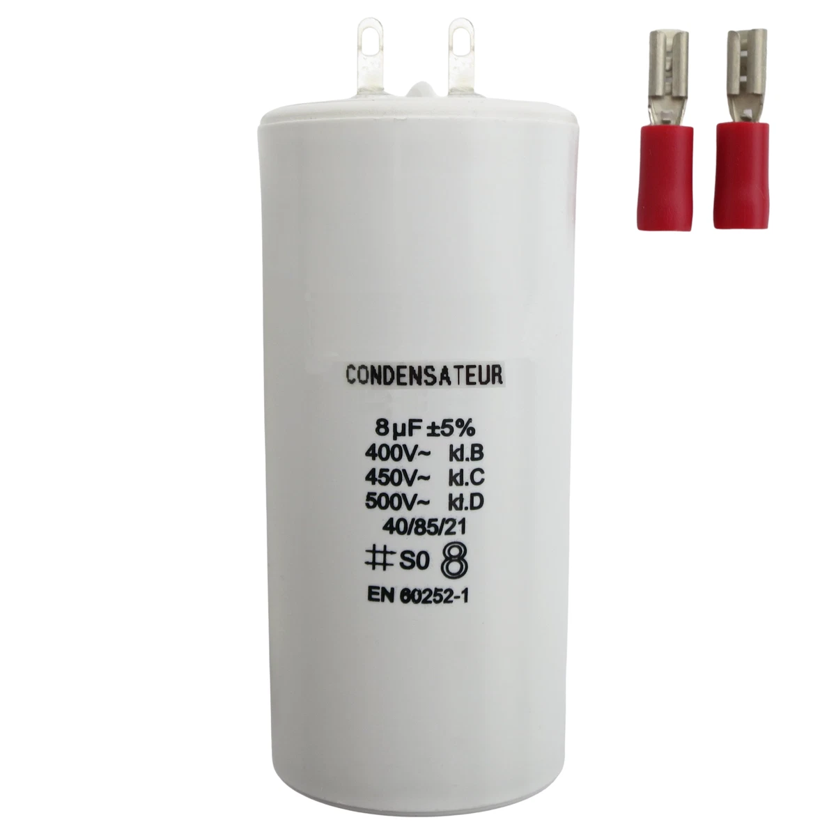 Condensador De Arranque Para Motor Eléctrico 6.3 Microfaradios 450V - Ideal Para Bombas De Agua, Ventiladores, Etc.
