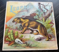 Trade Mark LEOPARD TOBACCO Caddy Crate Label || A. Hoen & Co. Antique