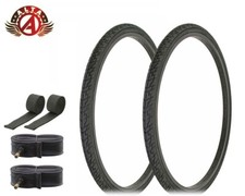 ALTA BICYCLE WIRE BEAD 24 x 1-3/8 DURABLE TIRES BLACK CROSS RANGER TREAD 6PC SET