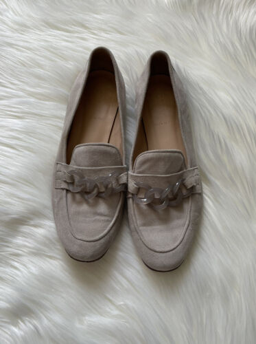 J CREW Suede Charlie Women Loafers In Light Grey S