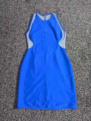 Dion Lee Mini Dress Size UK Blue Illusion Mesh Panel Bodycon