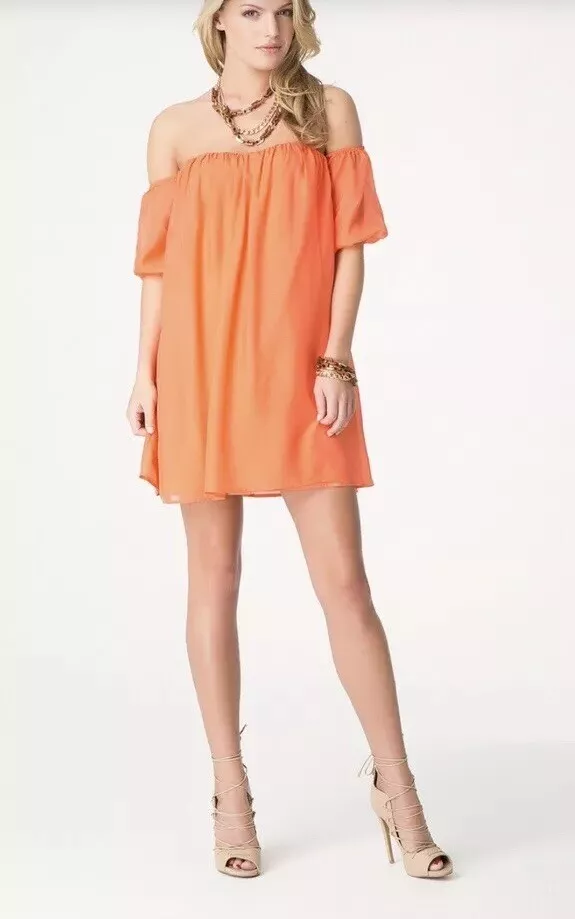 Bebe off top the shoulder dress