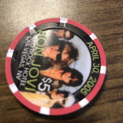 $5 hard rock bon jovi 7 las vegas nevada  casino chip 